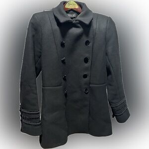 Zara Black Double-Breasted wool Jacket, sz M